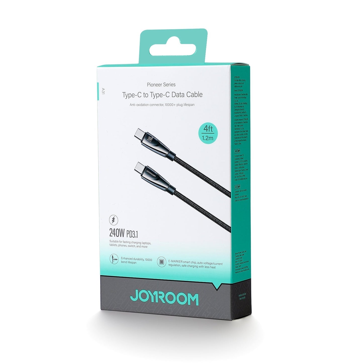JOYROOM USB-C to USB-C 240W Fast Charging Data Cable 1.2M SA31-CC5