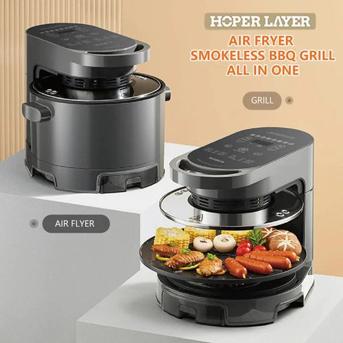 Hoper Layer Hoper Layer Multi-functional 2 in 1 air fryer & smokeless BBQ grill KZ-50