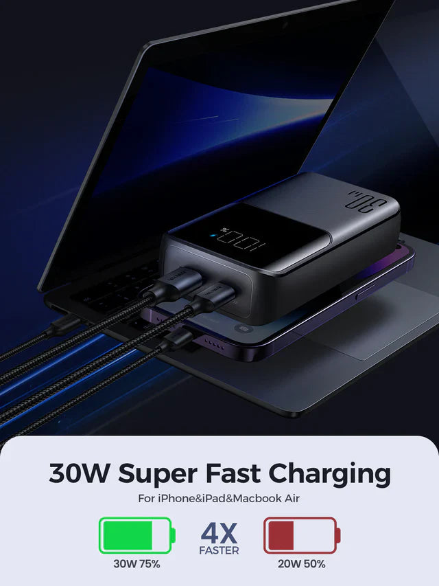 JOYROOM 30W Mini Power Bank with Dual Cables 10000mAh - JR-PBC06