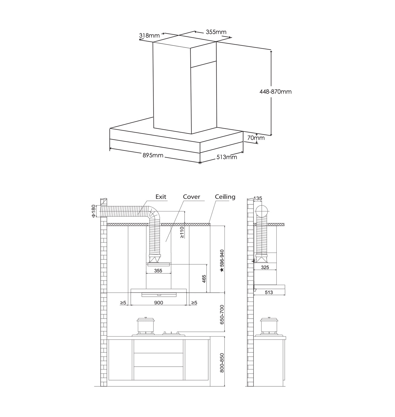 FOTILE Chimney Hood EMS9028S