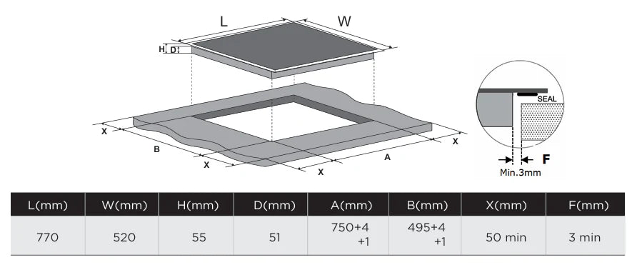 Midea 77cm ceramic cooktop MC-8F7206R248