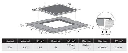 Midea 77cm ceramic cooktop MC-8F7206R248