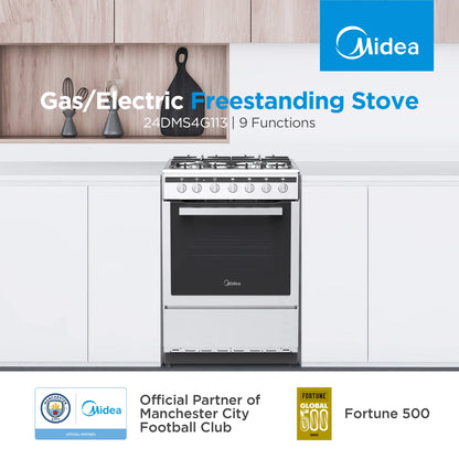 Midea 60cm Gas/Electric Freestanding Stove | 24DMS4G113