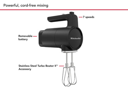 KitchenAid Cordless Go Hand Mixer ***Free Battery*** 5KHMR700A