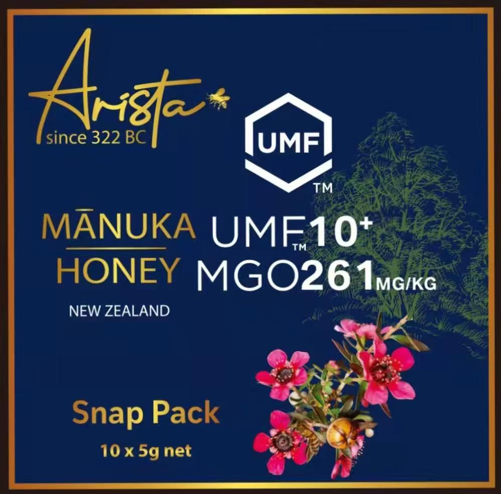 Arista Manuka Monofloral Honey UMF10+ Snap Pack 5g*10