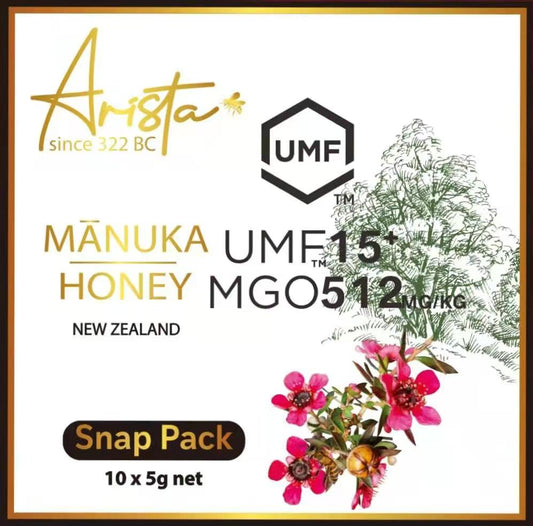 Arista Manuka Monofloral Honey UMF15+ Snap Pack 5g*10