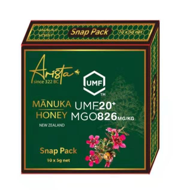 Arista Manuka Monofloral Honey UMF20+ Snap Pack 5g*10